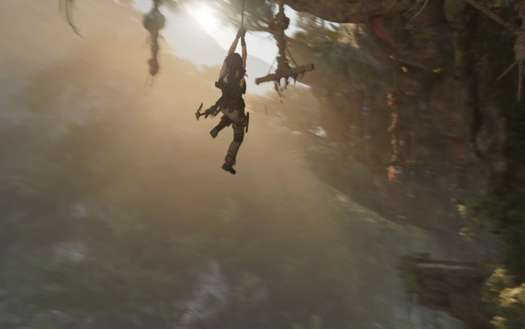 古墓丽影11怎么荡绳子