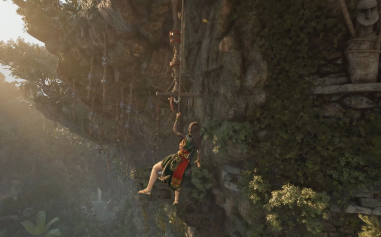 古墓丽影11怎么荡绳子